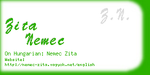 zita nemec business card